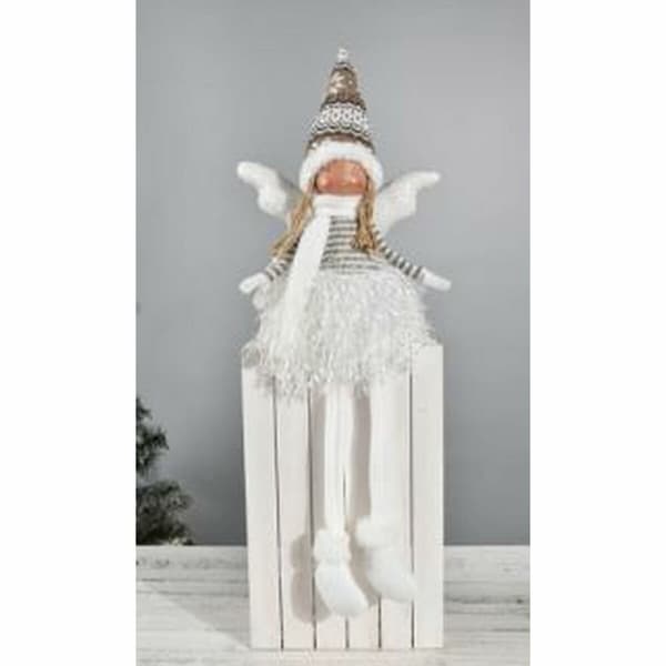 Prydnadsfigur DKD Home Decor Jul Fe Polyester Ängel (22 x 15 x 48 cm) (2 antal)