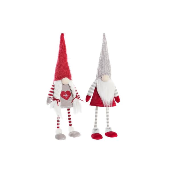 Prydnadsfigur DKD Home Decor Jul Gnom Polyester (15 x 12 x 55 cm) (2 antal)