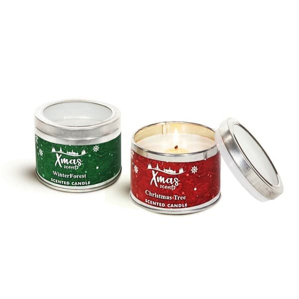 Set med levande ljus DKD Home Decor Jul (2 antal) (8 x 8 x 6 cm)