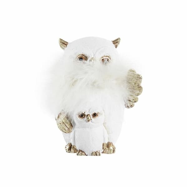 Joulukuusenpallo DKD Home Decor Pöllö Hartsi (7,5 x 7 x 10 cm) (2 osaa)