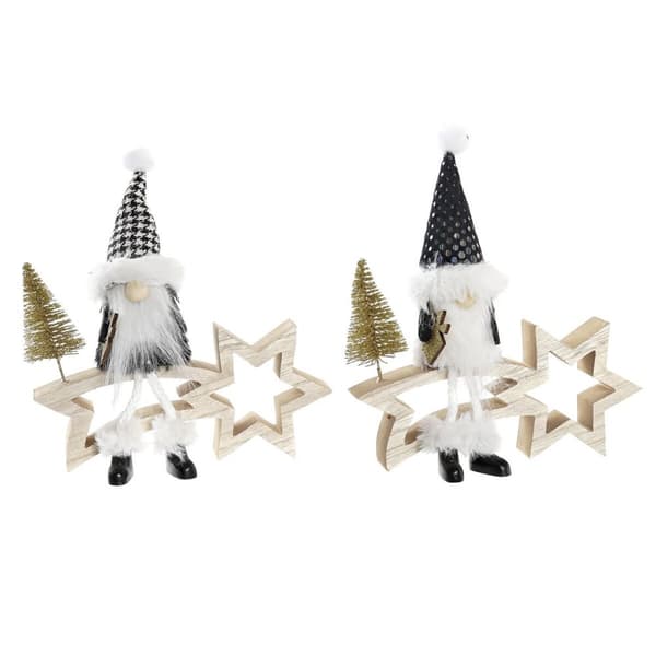 Joulutähti DKD Home Decor Polyesteri MDF Tähti (2 osaa) (18 x 6 x 19 cm)