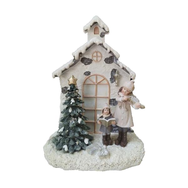 Joulukuusenpallo DKD Home Decor Hartsi Talo (16,5 x 9 x 21 cm) (2 osaa)