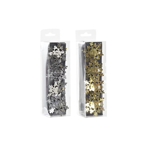 Paperiteline DKD Home Decor Setti Metalli Lumihiutaleet (5 x 5 x 17 cm) (2 osaa)
