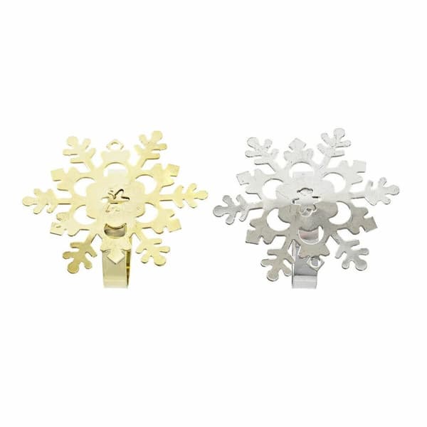 Paperiteline DKD Home Decor Setti Metalli Lumihiutaleet (5 x 5 x 17 cm) (2 osaa)