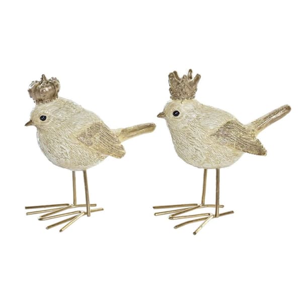 Julgranskula DKD Home Decor Harts Madár (11 x 5 x 9,5 cm) (2 antal)