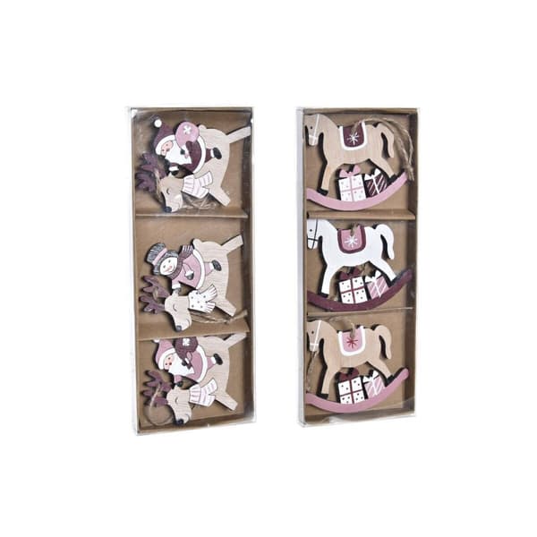 Juldekorationer DKD Home Decor Trä MDF (21 x 8,2 x 1,5 cm) (8 cm) (2 antal)
