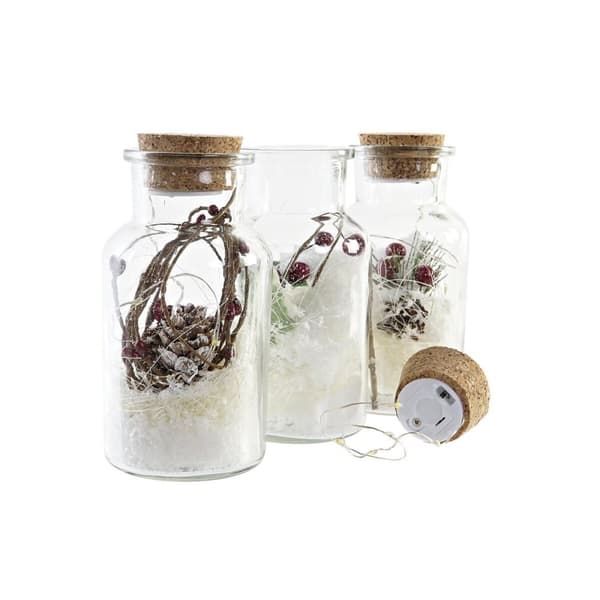 Belysning dekoration DKD Home Decor Jul Naturell (6 x 6 x 14 cm) (3 antal)
