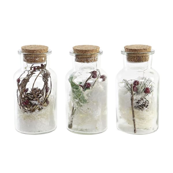 Belysning dekoration DKD Home Decor Jul Naturell (6 x 6 x 14 cm) (3 antal)