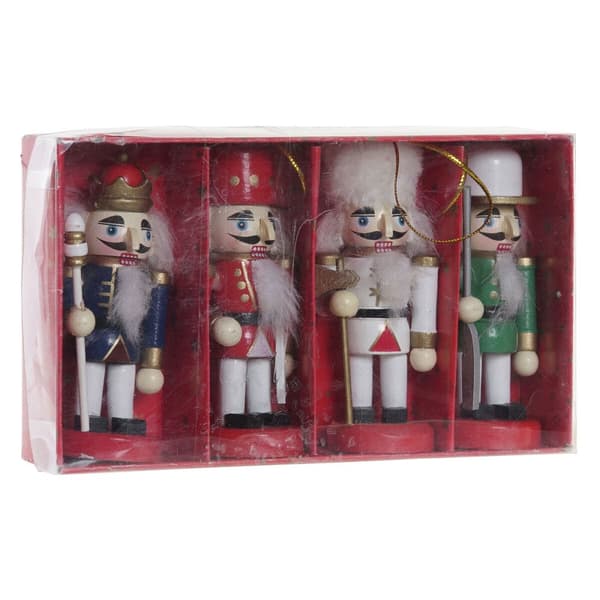 Julepynt DKD Home Decor Træ Nøddeknækker (3 x 3 x 10 cm) (4 enheder)