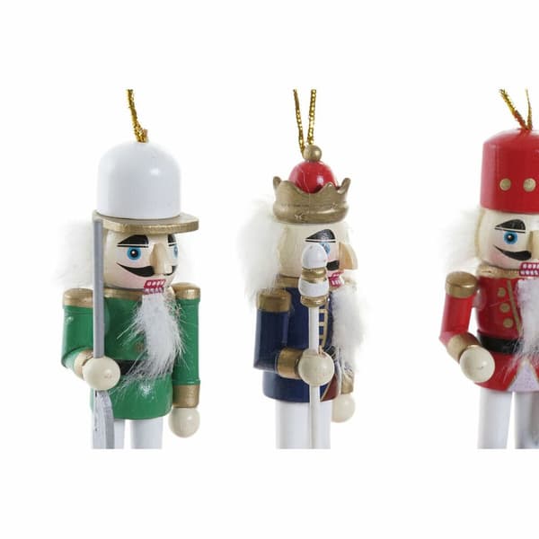 Julepynt DKD Home Decor Træ Nøddeknækker (3 x 3 x 10 cm) (4 enheder)