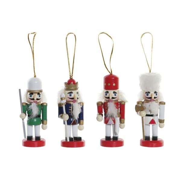 Julepynt DKD Home Decor Træ Nøddeknækker (3 x 3 x 10 cm) (4 enheder)