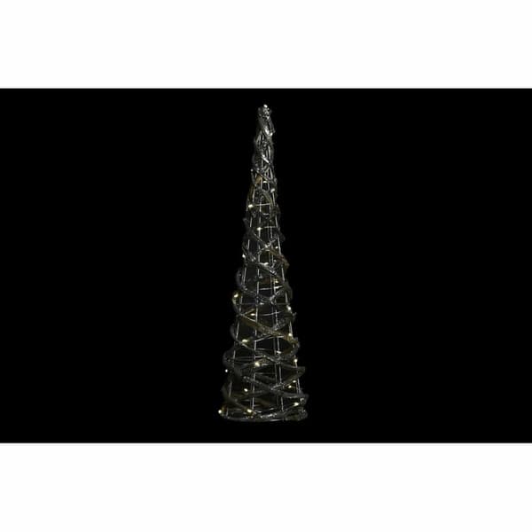 Indretning DKD Home Decor Sølvfarvet Gylden Jul Kegler AA x 2, ikke inkluderet Spanskrør (19 x 19 x 62 cm) (2 enheder)