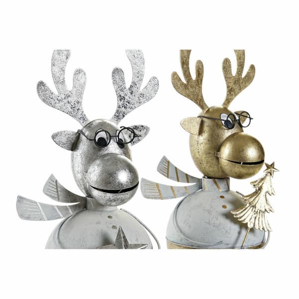 Julgranskula DKD Home Decor Metall Ren (14 x 13 x 27 cm) (2 pcs)