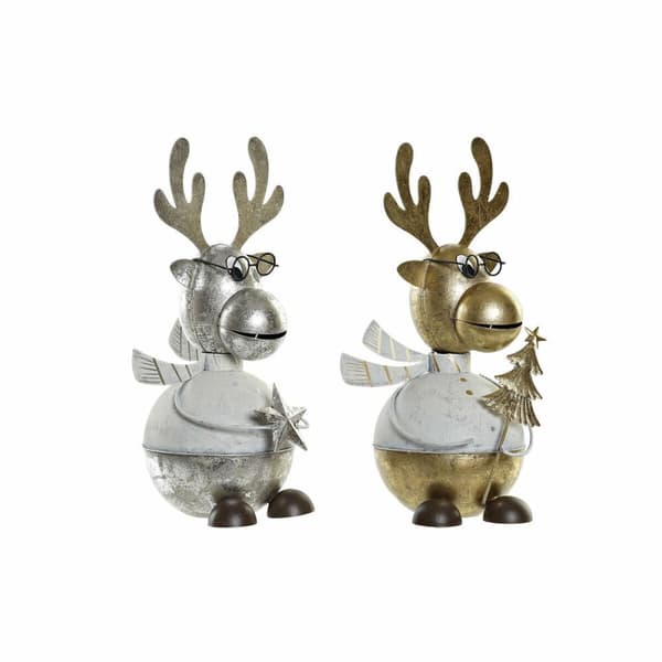 Julgranskula DKD Home Decor Metall Ren (14 x 13 x 27 cm) (2 pcs)