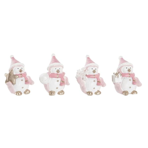 Julgranskula DKD Home Decor Harts Snögubbe (3,5 x 2,5 x 4 cm) (4 antal)