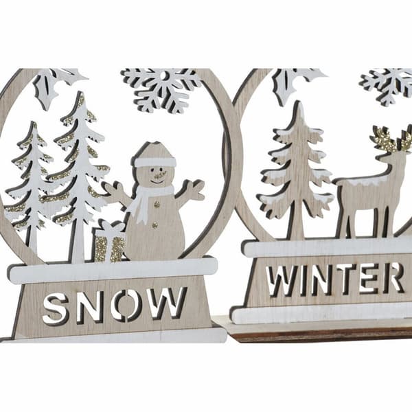 Julgranskula DKD Home Decor Trä Ren (12 x 4 x 15 cm) (2 antal)