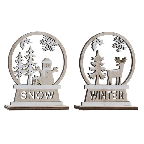 Julgranskula DKD Home Decor Trä Ren (12 x 4 x 15 cm) (2 antal)