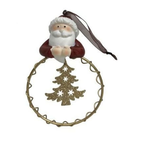 Julgranskula DKD Home Decor Harts Cirklar (9 x 3 x 13,5 cm) (6 antal)