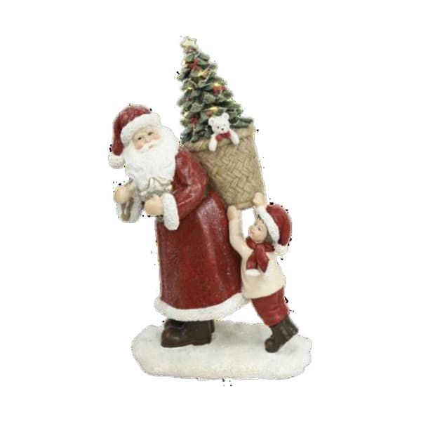 Julgranskula DKD Home Decor Harts Tomte (2 antal) (12 x 9 x 19 cm)