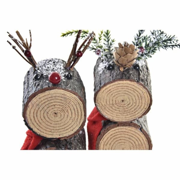 Prydnadsfigur DKD Home Decor Jul Glitter Ren Björk (10 x 9 x 23 cm) (2 antal)