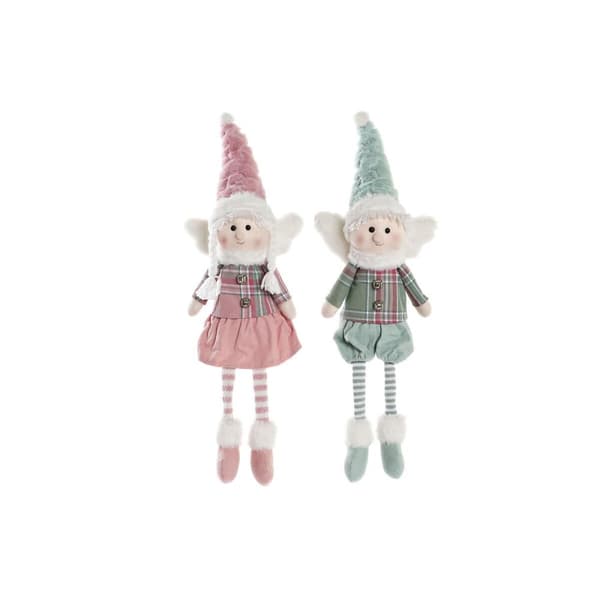 Prydnadsfigur DKD Home Decor Jul Fe Polyester Ängel (15 x 10 x 53 cm) (2 antal)