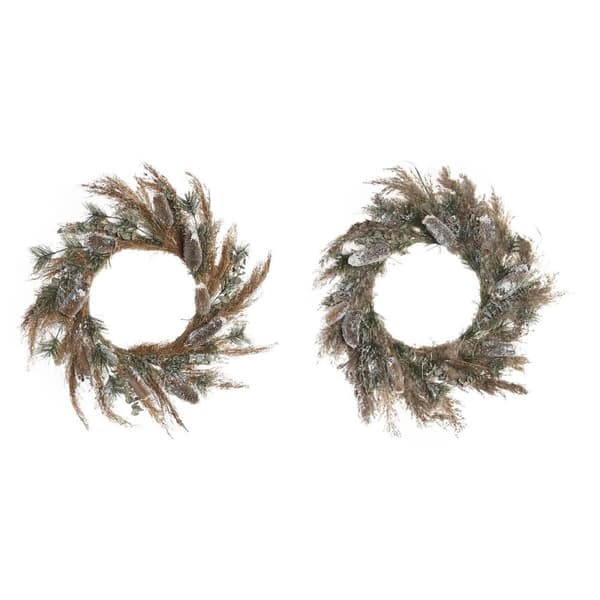 Adventkranse DKD Home Decor Blomster (60 x 10 x 60 cm) (2 enheter)