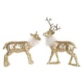 Miniatyrbilde 1 av 3: Julekule DKD Home Decor Harpiks Reinsdyr (17,5 x 9 x 22,5 cm) (2 enheter)