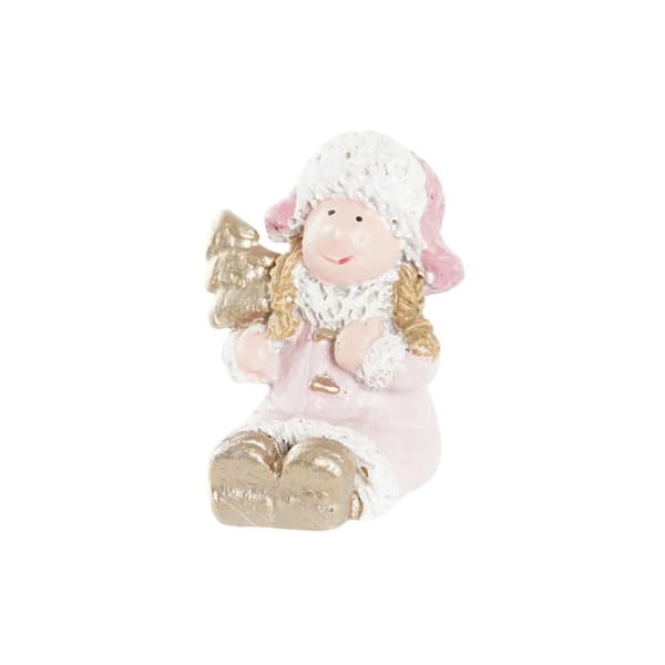 Julekule DKD Home Decor Harpiks Engel (3,5 x 2,5 x 4 cm) (4 enheter)