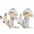 Miniatyrbilde 3 av 3: Julekule DKD Home Decor Harpiks Barn (11 x 5,5 x 12 cm) (2 enheter)