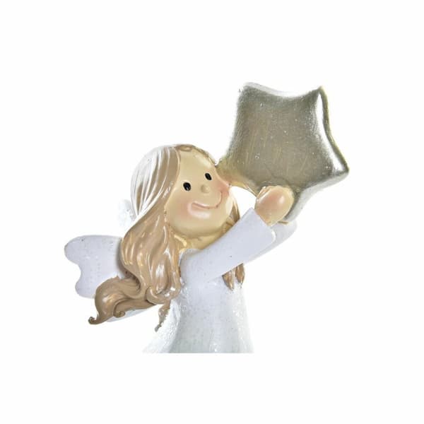 Julekule DKD Home Decor Harpiks Engel (6 x 5,5 x 11,5 cm) (2 enheter)