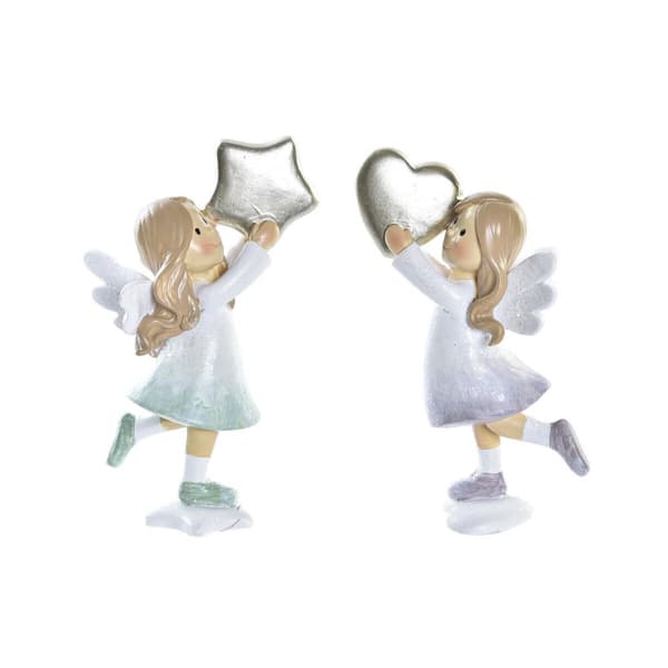 Julekule DKD Home Decor Harpiks Engel (6 x 5,5 x 11,5 cm) (2 enheter)