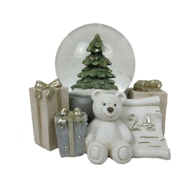 Julekule DKD Home Decor Harpiks Bjørn (11 x 9 x 9 cm) (2 enheter)