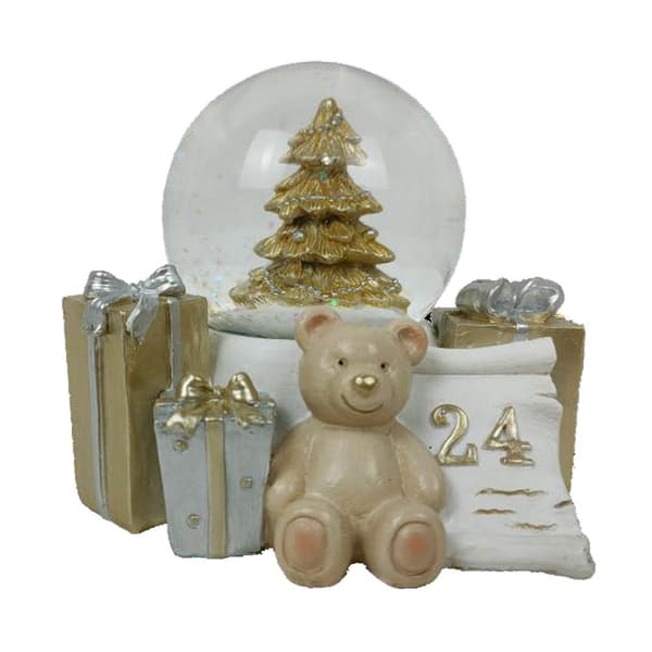 Julekule DKD Home Decor Harpiks Bjørn (11 x 9 x 9 cm) (2 enheter)