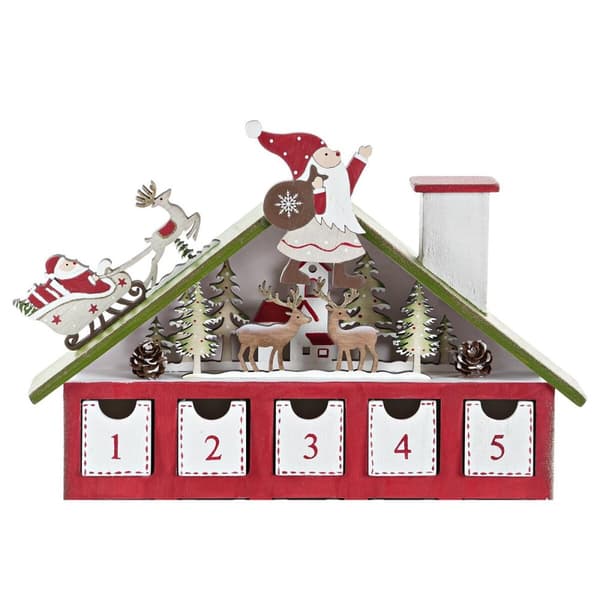 Adventskalender DKD Home Decor Tre Hus (27 x 7 x 40 cm) (2 enheter)