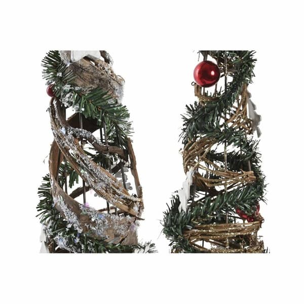 Juletre DKD Home Decor Naturell Rød Metall Grønn (14 x 14 x 51 cm) (2 enheter)