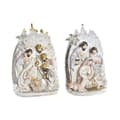 Miniatyrbilde 1 av 3: Julekrybbe DKD Home Decor Gyllen Krem Harpiks Flerfarget (18 x 9 x 25,5 cm) (2 enheter)