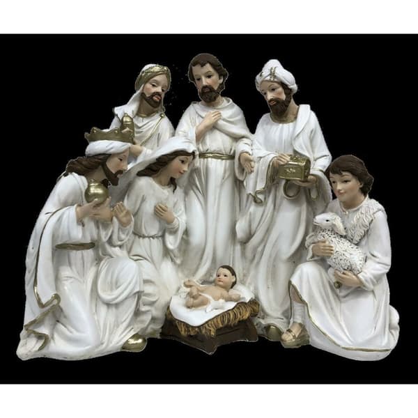 Julekrybbe DKD Home Decor Harpiks (23 x 12,5 x 19,5 cm) (2 enheter)