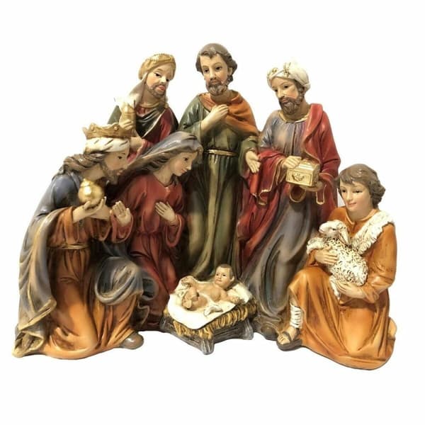 Julekrybbe DKD Home Decor Harpiks (23 x 12,5 x 19,5 cm) (2 enheter)