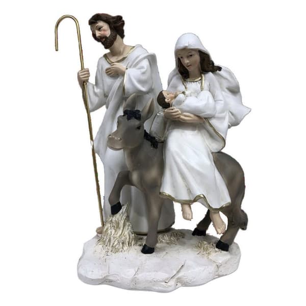 Julekrybbe DKD Home Decor Harpiks (2 enheter) (12 x 12 x 21 cm)