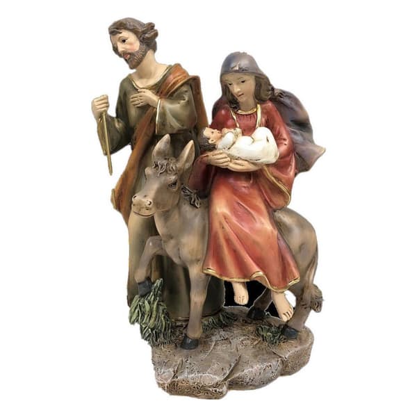 Julekrybbe DKD Home Decor Harpiks (2 enheter) (12 x 12 x 21 cm)