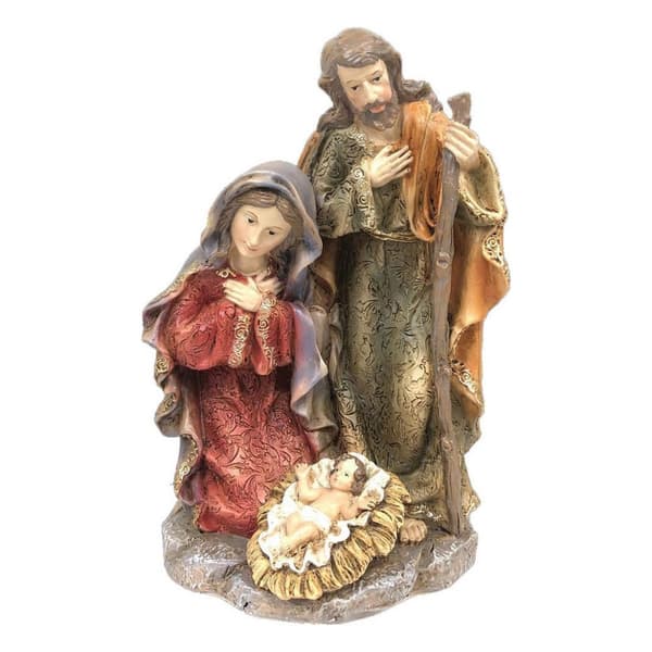 Julekrybbe DKD Home Decor Harpiks (2 enheter) (12 x 10 x 19 cm)