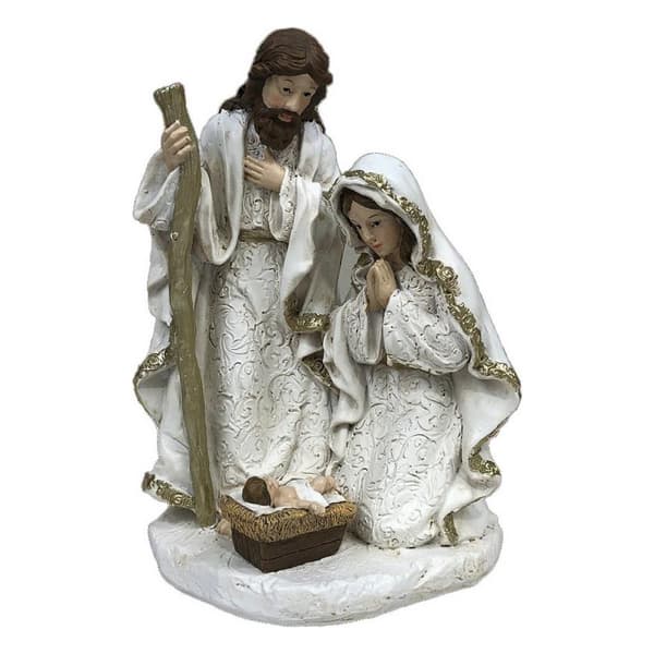 Julekrybbe DKD Home Decor Harpiks (2 enheter) (12 x 10 x 19 cm)