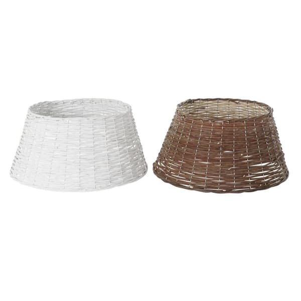 Juletreskjørt DKD Home Decor flettet (59 x 59 x 26 cm) (2 enheter)
