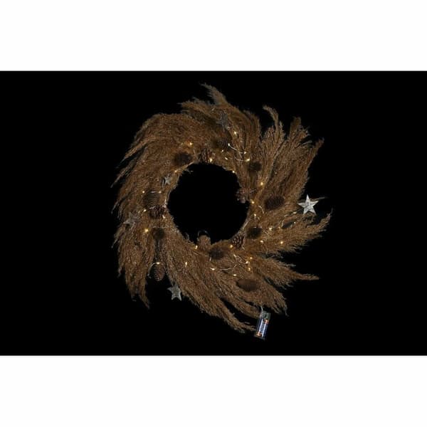 Joulukranssi DKD Home Decor Kukka (2 osaa) (60 x 5 x 60 cm)