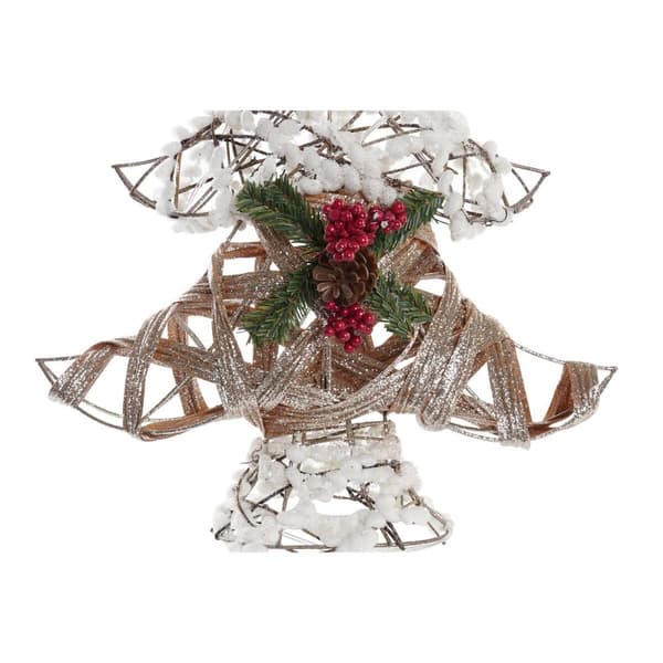 Joulupuu DKD Home Decor Kullattu Valkoinen Rottinki (32 x 10 x 56 cm) (2 osaa)