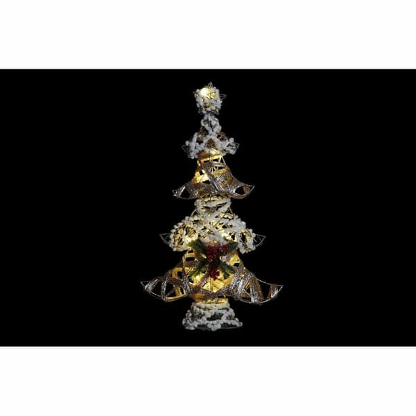 Joulupuu DKD Home Decor Kullattu Valkoinen Rottinki (32 x 10 x 56 cm) (2 osaa)