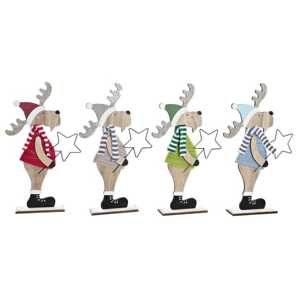 Joulukuusenpallo DKD Home Decor Puu Polyesteri Poro (5 x 22 x 41 cm) (4 osaa)