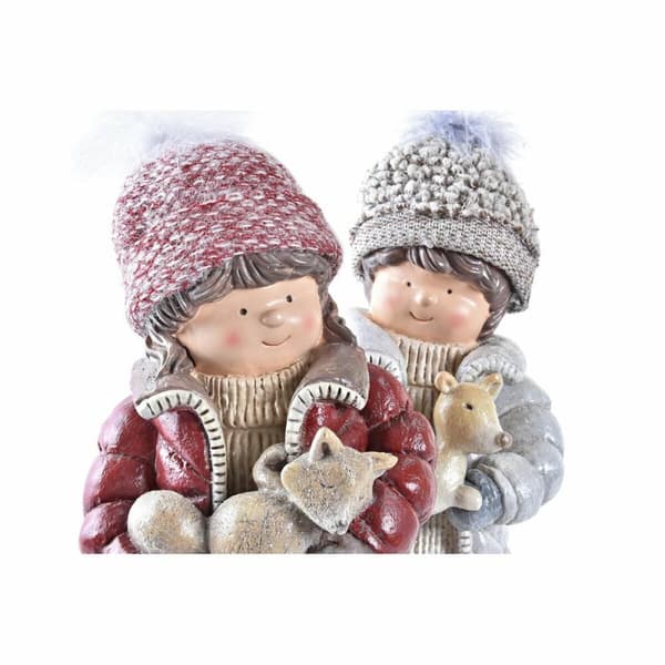 Joulukuusenpallo DKD Home Decor Polyesteri Hartsi Pojat (15 x 12 x 35 cm) (2 osaa)