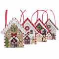 Pikkukuva 3 / 3: Joulukuusenpallo DKD Home Decor Puu Talo (13 x 7 x 15 cm) (4 osaa)