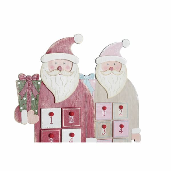 Adventskalender DKD Home Decor Træ Julemanden (2 pcs) (14 x 7 x 64 cm)